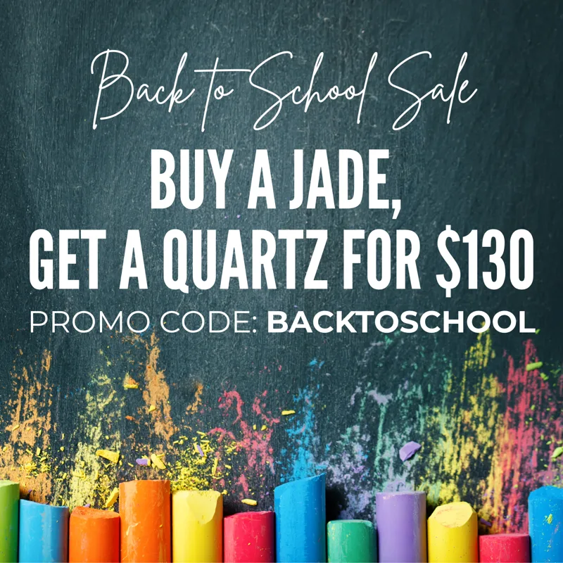 Back to School Sale. Buy a JADE 2.0 air purifier and get a QUARTZAIR for $130 with promo code BACKTOSCHOOL.